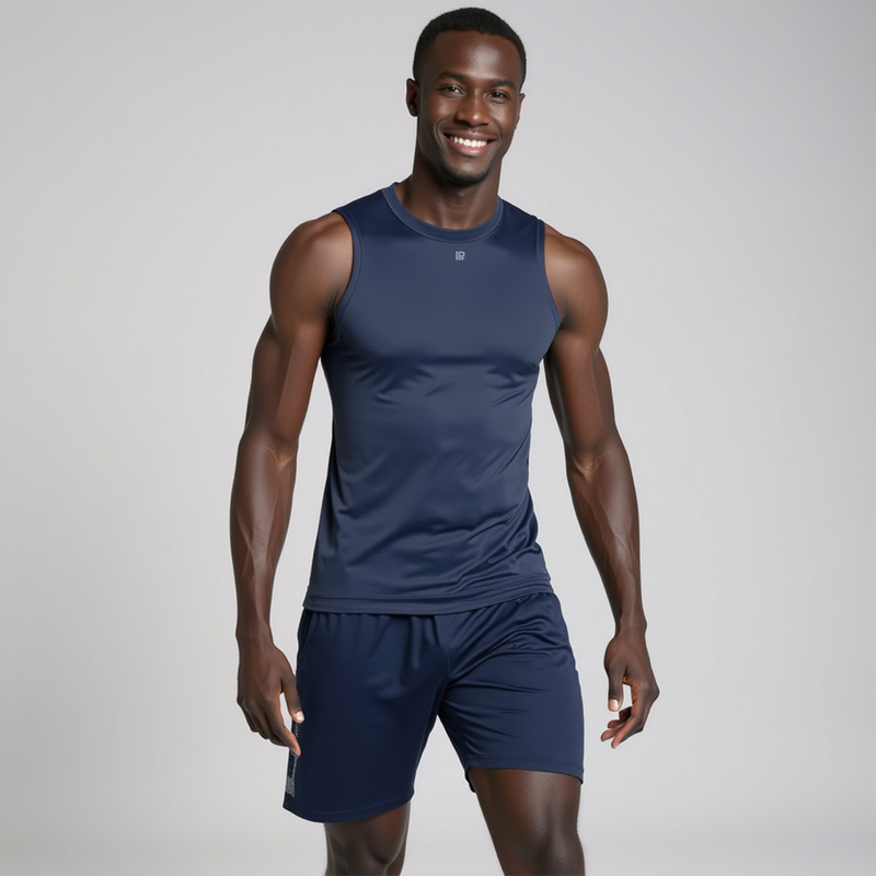 IP ACTIVE V-KNIT SINGLET - BLACK
